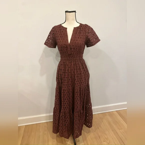 Anthropologie/Elegant Brown Maxi Dress - Picture 4 of 7